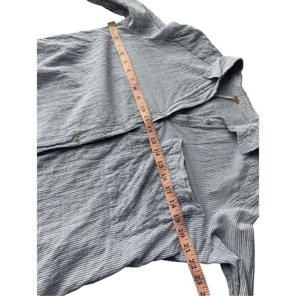 Free People No Limits Stripes Button Down Shirt In Blue - Picture 11 of 13